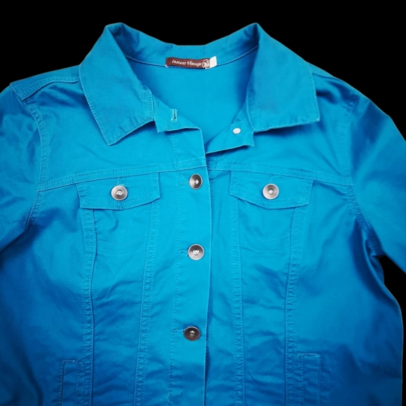 Blue Button-Up Jacket - Picture 2 of 12